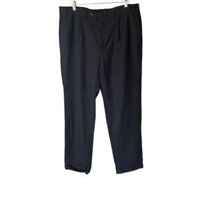 Ralph Lauren Pants Mens 36x32 Black Total Comfort Pleated Cuff‎ Trousers Career